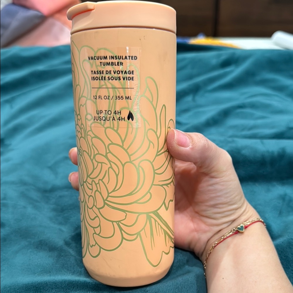 Starbucks Peach Floral Vacuum Insulated Tumbler
